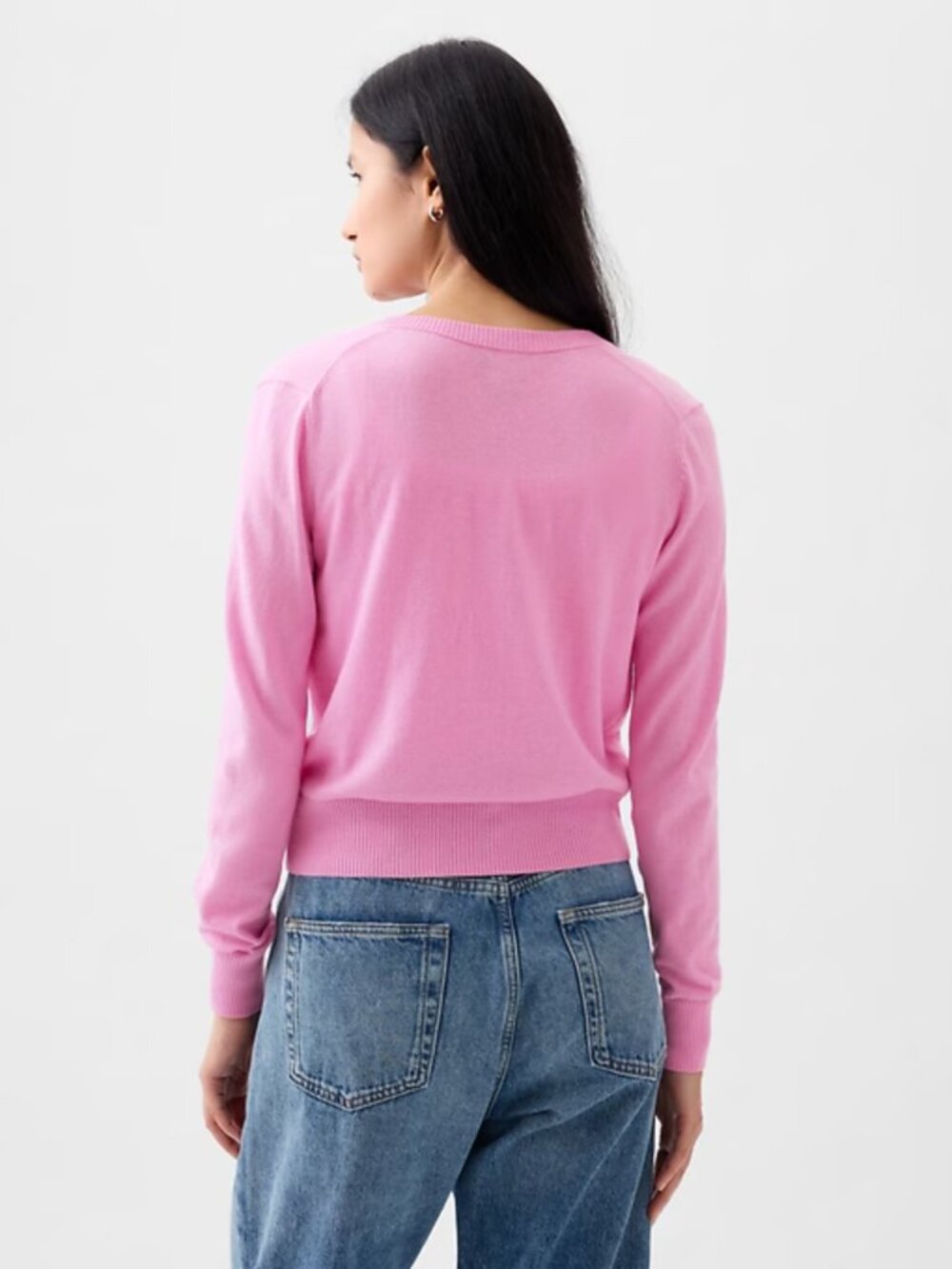 Gap Lightweight CashSoft Cardigan in Sugar Pink - Picture 3 of 9